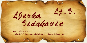 LJerka Vidaković vizit kartica